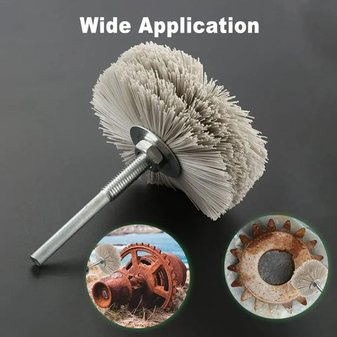 3 Pack Nylon Abrasive Wheel Brush Filament Set With 320 400 600 Grit For Rust Removal, corrosion cleanup, woodworking, paint prep