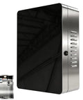 Lockable Outdoor EV Charger Box Wall Mount Enclosure With Smart Temp Control Auto Cooling Fan Motion Sensor Light And Secure Electric Vehicle Protection For Hella Smooth Charging No Sweat, stainless steel casing, side profile.