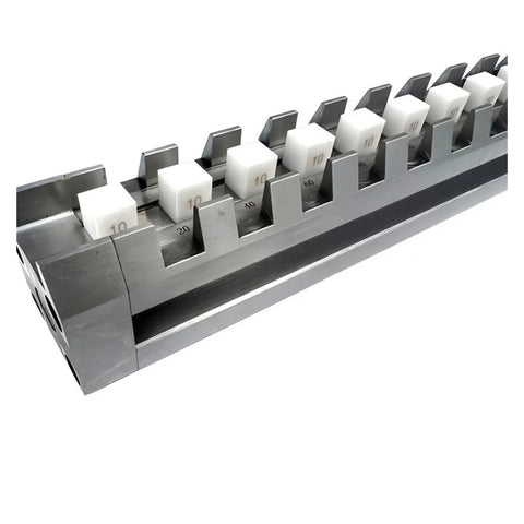 Rock Solid Ceramic Pitch Step Gauge For Router And Table Saw Setup Dual Purpose Measuring Tool with 10mm and 20mm increments.