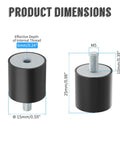 Heavy Duty M5 Rubber Shock Mounts 4 Pack Male Female Vibration Dampening Isolators For Shop Projects And Daily Rigs 15Mm Square profile dimensions