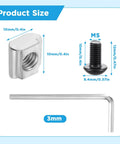40 Piece Black 2020 Series Aluminum Extrusion Connector Kit With 40 2028 Corner Brackets, 80 T Slot Nuts And M5 Hex Screws Plus 1 Wrench