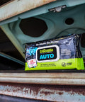 Heavy Duty Auto Cleaning Wipes 100 Count For Degreasing And Detailing Extra Large 15 By 10 Inch Disposable Wipes on car trunk