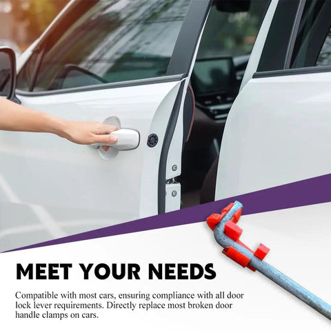 80Pcs Door Lock Rod Clips Kit For Easy Door And Tailgate Repairs shown with open car door and red retainer clips.