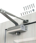 Heavy Duty Automatic Door Closer With Spring Hydraulic Action, Aluminum Alloy Body, Surface Mounted, Fire Resistant ANSI UL Certified