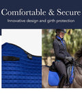 Anti Slip Dressage Saddle Pad With Soft Shell For Saddle Stability And Grip Breathable Wither Cut Navy on horse