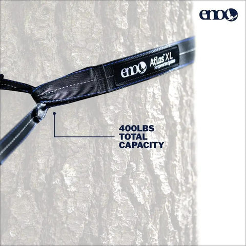 Atlas XL Hammock Suspension System With Wide Tree Straps For Tree Protection No Knots Easy Hang For Camping And Backpacking Holds Up To 400 Lbs Black Royal