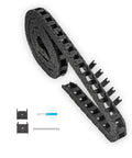 39.3 Inch Open Type Drag Chain Carrier Cable For CNC Router And 3D Printer R18 Internal 10x11mm Nylon PA66 Black with connectors and tools