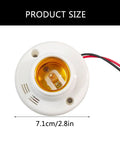 Bottom view of High Sensitivity E27 Sensor Light Socket Adapter 1 Or 2 Pack showing size, wiring detail, and bulb holder design.