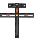 T Shaped Cabinet Pull Jig For Hit The Mark Drill Alignment And No Sweat Handle Installation With A Straight Shooter Design, showing measurement scales.