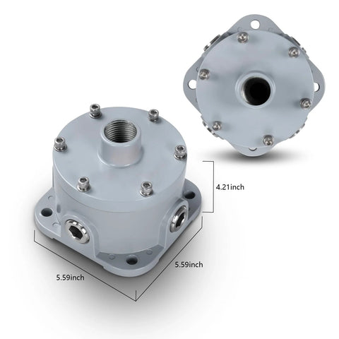 Front and top view of Xapolu explosion-proof junction box, die-cast aluminum, 3/4 in NPT conduit, IP66 waterproof.