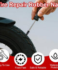 Person using the 84 Piece Tire Repair Kit With Screw In Plugs For Punctures And Holes Fast Grab And Go Tubeless Flat Emergency Repair Tool Set