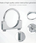Front view of two-pack 2.5-inch U-bolt saddle clamps, chrome-plated anti-corrosion muffler clamps