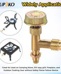 Brass Propane Gas Control Valve With 3/8 Inch Male Flare Thread And M10x1 Metric Thread for camping stoves and barbecues