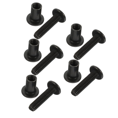 5 Sets M6 Chicago Screws Stainless Steel Barrel Nuts Hex Socket Binding Posts in black finish for durable gear assembly