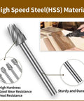 Wood Carving And Router Bits Set With Carbide Engraving Bits For Dremel Compatible Rotary Tools One Eighth Inch Shank HSS material
