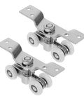 2 Pack Stainless Steel Sliding Door Pulleys With Silent Nylon Rollers, Heavy Duty Track Wheels for Indoor and Outdoor Use