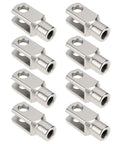 Eight Pieces M8x1.25 Right Hand Thread Clevis Fork End Long Joint Zinc Plated Steel For Hydraulic Systems Farm Machinery And Construction Gear Heavy Duty Linkage For Rigs And Equipment, 8-piece set