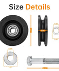 Carriage Wheel Kit Replacement For TranzSporter TP250 TP400 Ladder Hoist detail with dimensions and components view