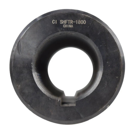 Heavy Duty 1-1/8 Inch Solid Shaft Coupler With Keyway And Set Screws, 2 Inch Outer Diameter, 4-1/2 Inch Overall Length, 1-1/8 Inch Bore, Black Oxide Finish, C1018 Mild Steel Shaft Connector For Industrial Machinery, front view