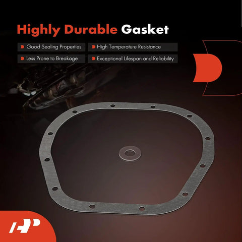 Tough As Nails 10.25 Inch Rear Differential Cover For Ford F 250 Super Duty 2017 To 2020 With 12 Bolt Mounting Includes Full Seal Kit And Drain Magnet gasket image showing durable material and sealing properties.
