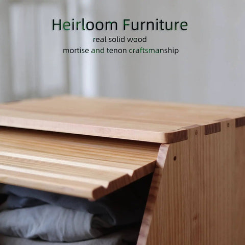Stackable Solid Wood Storage Chests With Lids, showing mortise and tenon craftsmanship in solid pinewood.