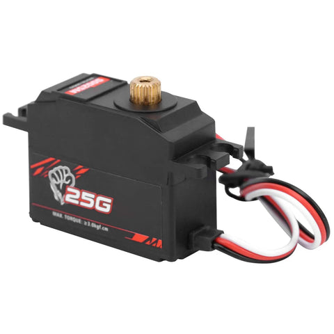 Rock Solid Digital Servo With Metal Gear For 1/12 Scale Rc Cars And Boats, 25G, compact design for precise steering control.