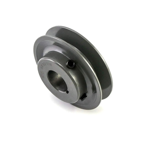 Single Groove V Belt Pulley Sheave 3.05 Inch OD 7/8 Inch Bore Cast Iron Fixed Bore 1 Groove Web Sheave For V Belts 3L 4L A AX Anti Corrosion Durable Drive Pulley Beefy Build