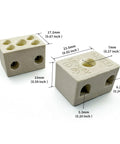 Ceramic terminal block wire connectors, porcelain high-temp; 6-pack, two blocks shown for oven/power distribution