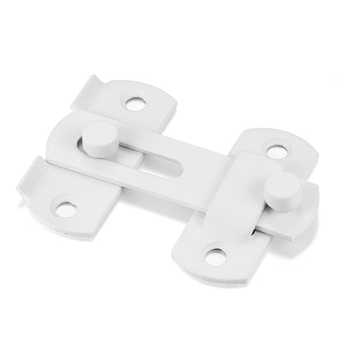 4 Pack Matte White Stainless Steel Barn Door Latch 2.75 Inch By 2.02 Inch Sliding Gate Lock for Closet Doors, White Finish