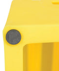 Close-up of Yellow Polyethylene One Step Stool With Non Slip Tape Surface Rubber Feet Hand Holes For Easy Transport Lightweight