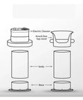 Diagram of No Sweat Heavy Duty Electric Coffee Knock Box With Automatic Ground Disposal For Large Capacity Espresso Bars components.