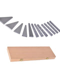 12 Piece Angle Gauge Block Set For Pro Grade Precision Machining 0.25 Inch Thick Hardened Steel Angles With Wooden Box