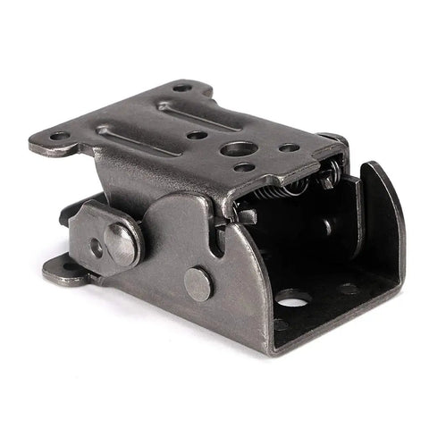 Heavy Duty Rock Solid Foldable Brackets Featuring Self Locking Hinges And Bulky Steel Extensions, steel hinge detail.