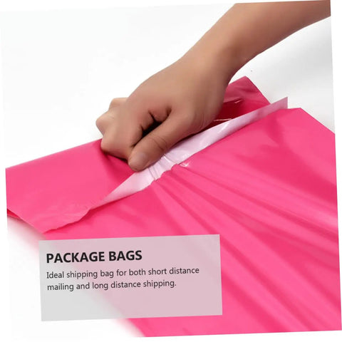Hand peeling seal on Pink Thickened Waterproof Packaging Bags 17x30cm 100 Pack Tear Resistant Self Seal Poly Mailers