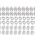 60 Pcs M3 Stainless Steel Wire Rope Clips Clamps Thimbles And Aluminum Crimping Loops Set For One Eighth Inch Cable Home Garage DIY