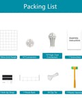 Packing list for Pink 20 Cube Closet Organizer System With Portable Storage Shelves and Bookcase Modules accessories.
