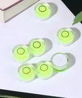 10pcs Circular Bubble Spirit Level for Calibration Picture Frame, clear acrylic bubble levels, high precision, green bubble surface.