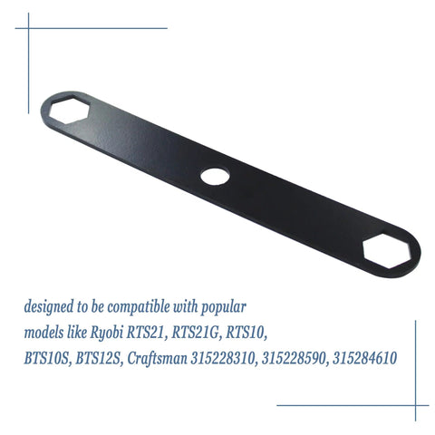 Heavy Duty Table Saw Blade Wrench For 10 Inch Shop Tools Replaces 0101010312 And 0101010313 metal wrench with hex openings for blade changes.