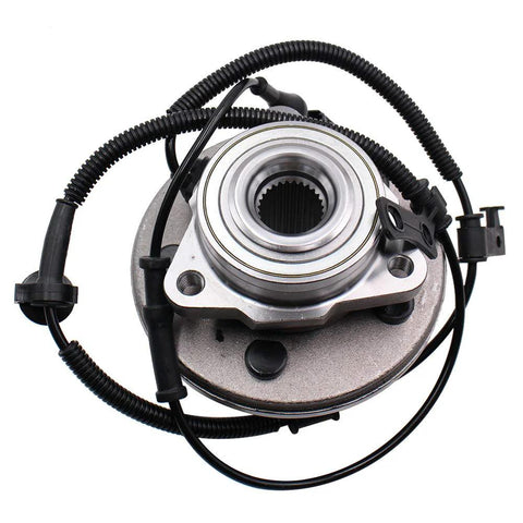 Set Of 2 Front Wheel Hub Bearing Assemblies For Ford Explorer 2006 To 2010 And Explorer Sport Trac 2007 To 2010 Plus Mercury Mountaineer 5 Lug With ABS Drop In Replacement Ready To Roll Smooth Ride Quiet Operation, close-up view