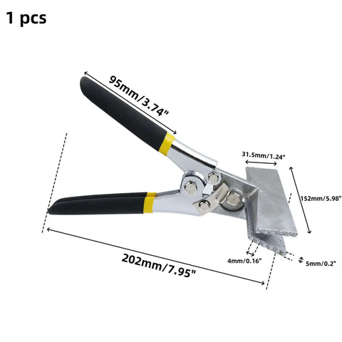 Heavy Duty 6 Inch Sheet Metal Bender Pliers with Straight Head for roofing and metalwork, 7.95 inch length, 5.98 inch head