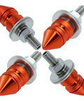 Spike License Plate Bolt Kit Aluminum Alloy Decorative Screws And Frame Fasteners For Cars And Motorcycles Orange 4 Pcs Dope Vehicle Accessory To Upgrade Your Ride And Stand Out On The Road