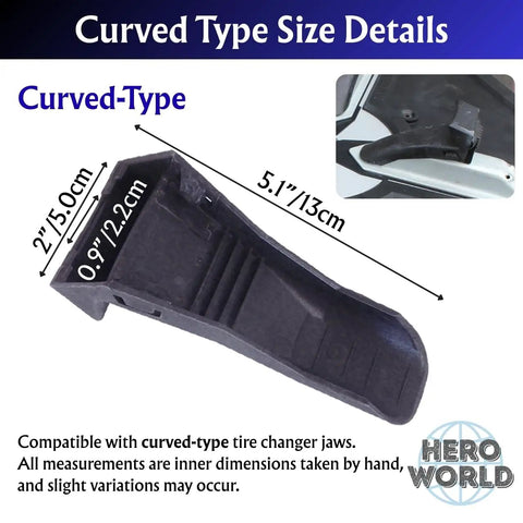 Curved type piece from 4 Piece Tire Changer Jaw Protectors Kit With Straight Curved And Short Clamp Covers With Rim Guard Inserts