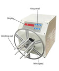 Badass Automatic Cable Winding Reel Cuts Through Tangles When Handling Usb Cords And Phone Lines While Effortlessly Spooling Four To Ten Millimeter Wire Daily with display and winding rod.