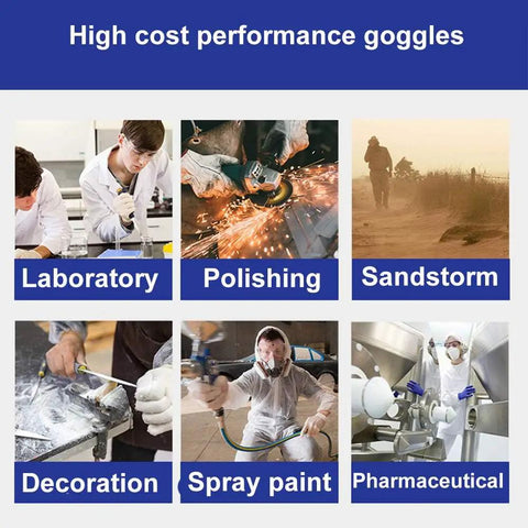 Anti Fog Safety Goggles 4 Pack With Clear Lens Wide Vision Adjustable Fit Chemical Splash Eye Protection for diverse tasks
