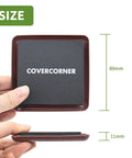 Close-up of a hand holding one of the Eight Pack Three And A Half Inch Square Furniture Sliders For Carpet Move Heavy Sofas Tables And Chairs With Ease Safe Floor Protectors Perfect For One Person Rearrange Or Clean Without Scratching, showing 89mm width and 11mm thickness.