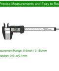 Digital Vernier Caliper 0-6 Inch With External Internal Depth And Step Measurements, Auto Off, Inch And Millimeter Conversion