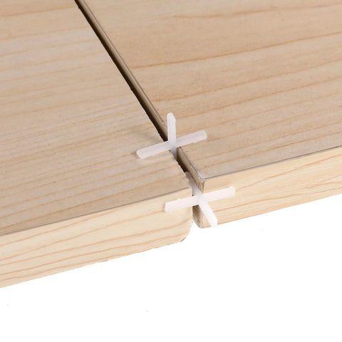 Tile spacers, 1/16 inch, white plastic cross spacers, 2 pcs between tile edges