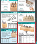 HHIP 5800-4060 HSS corner rounding end mill set, 8-piece, 3/16 in x 1/2 in on wooden block