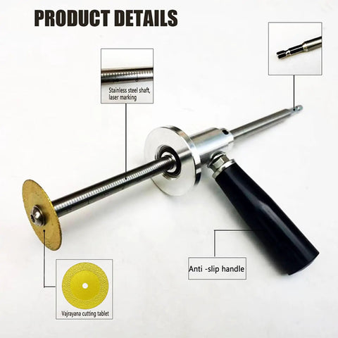 Inside Pipe Cutter Kit For PVC And ABS Pipes With Diamond Grit Wheel Adjustable Cutting Depth Handle Included Ideal For Impact Drivers And Clean Inside Cuts with stainless steel shaft and anti-slip handle.