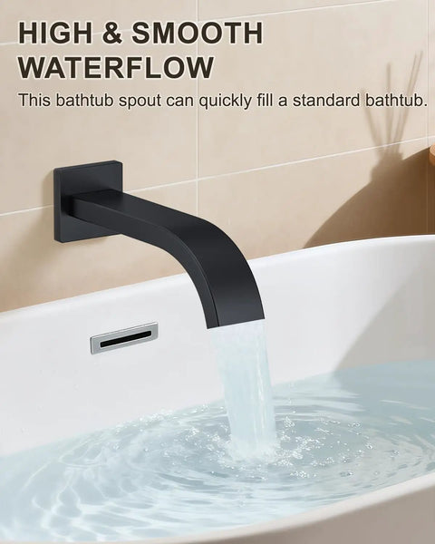 Wall Mounted Bathtub Shower System With A Clean Matte Black Look And Legit Heavy Duty Brass Rough In Valve, Includes A Massive 12 Inch Rainhead And Handheld Spray Combo For Stress Free Reno Jobs